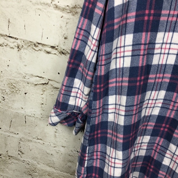 Rails Pajama PJ Sleep Shirt Pink Blue White Plaid - Picture 5 of 8